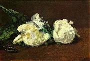 Edouard Manet Stilleben, Weibe Pfingstrosen painting